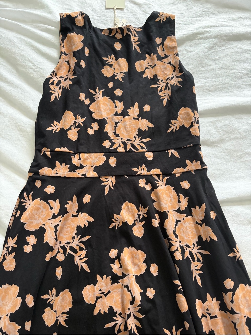 Pact Women’s Black Twilight Floral Fit & Flare Handkerchief Dress Large NWT - Picture 14 of 14